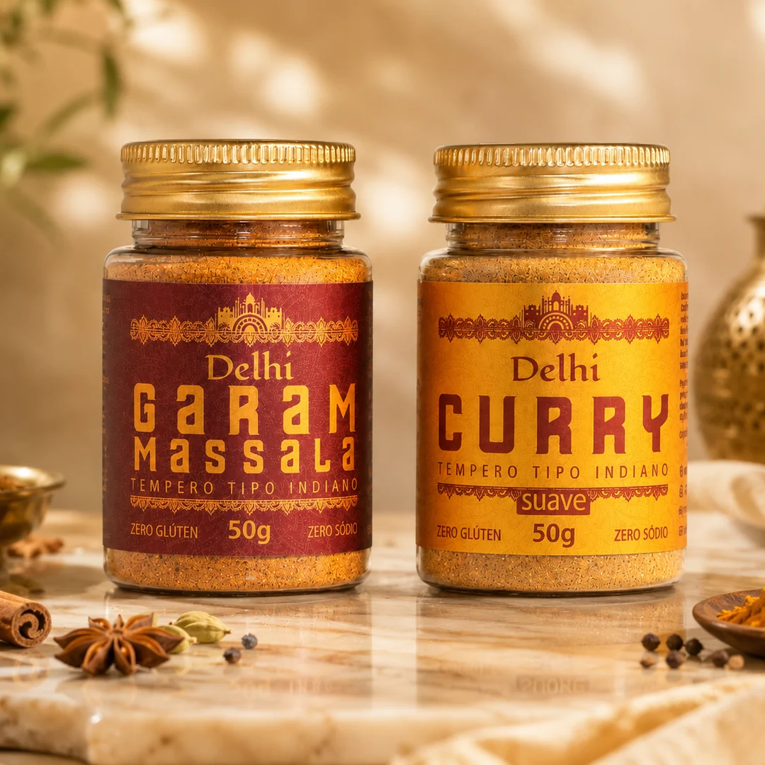 Temperos indianos Delhi — Garam Massala e Curry